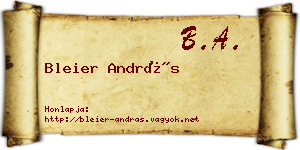 Bleier András névjegykártya